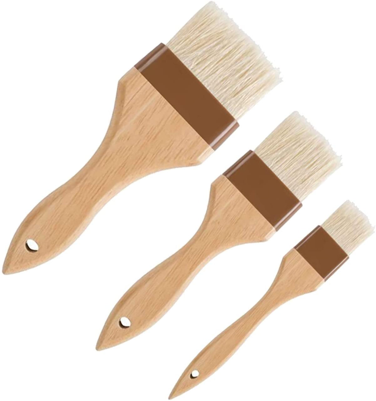  Exceliy 2 Sets Pastry Brushes with Wooden Handle